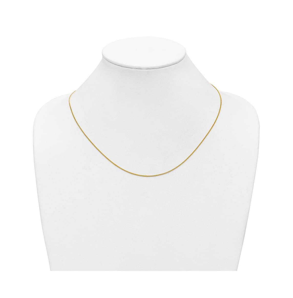 Curata Jewelry Solid 18k Yellow Gold Italian 1.2mm Thin Curb Chain Necklace