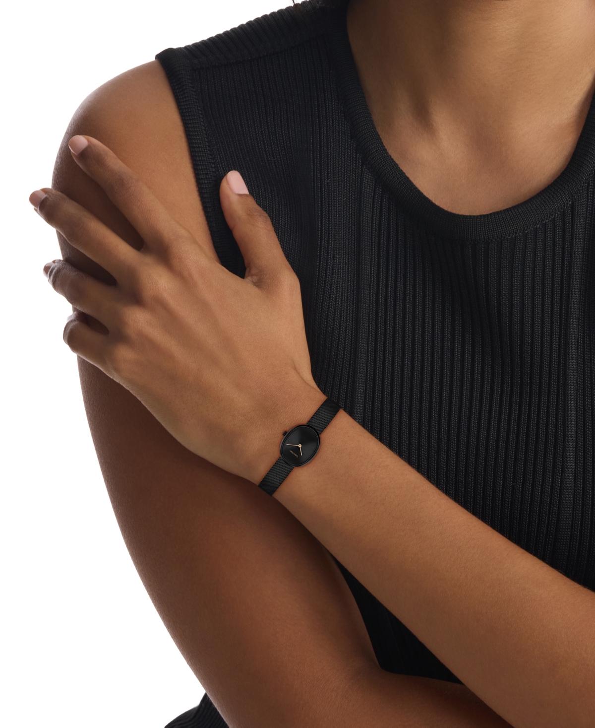 Calvin Klein Women's Euphoria Black Ip Stainless Steel Mesh Bracelet Watch, 23.2mm