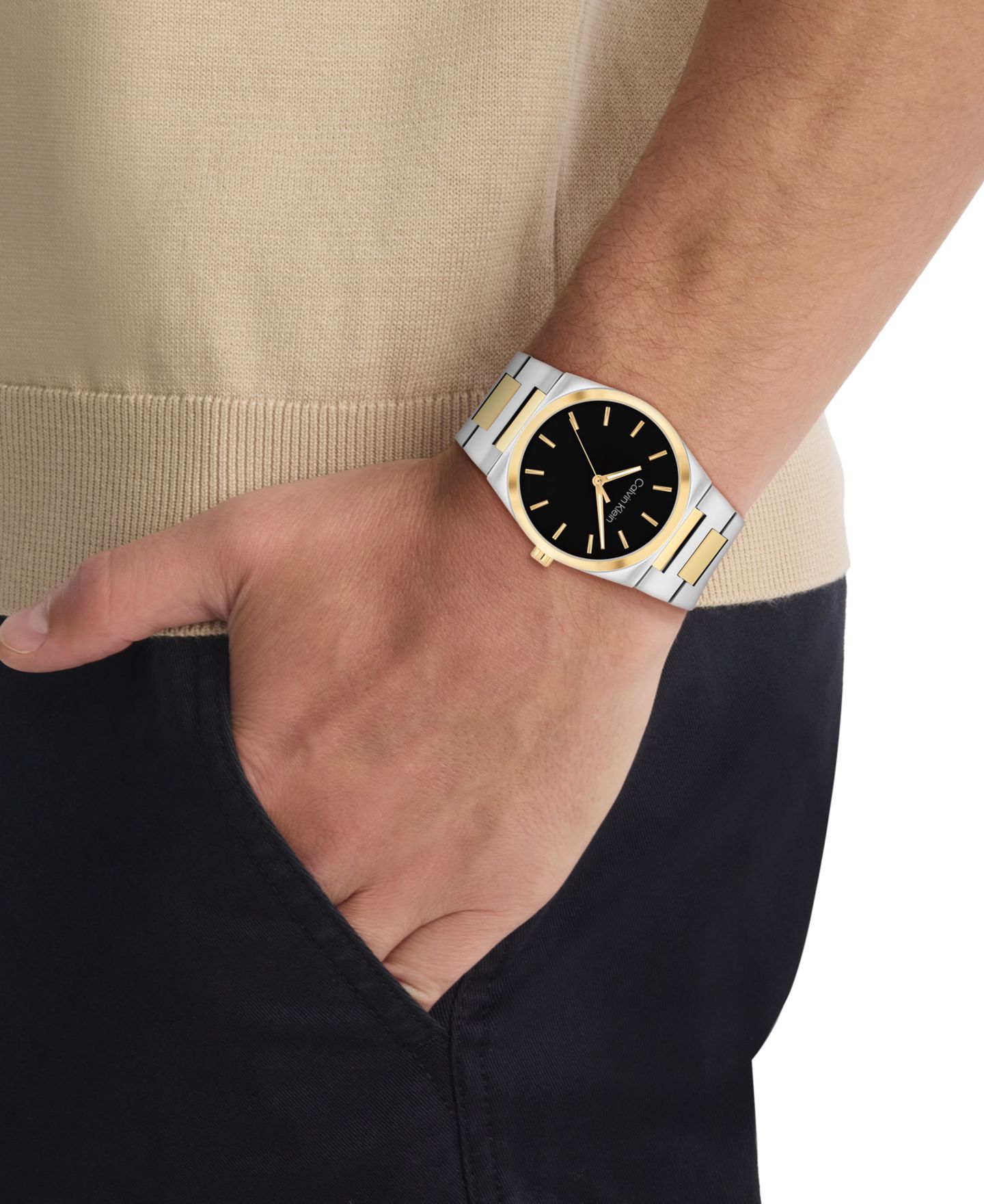 Мужские часы Calvin Klein CK Empower Two Tone Stainless Steel Bracelet Watch, 40mm — фото 5
