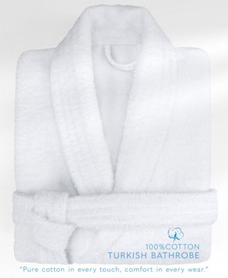100% Cotton Robes Unisex Lightweight Plush Shawl Collar Bathrobes