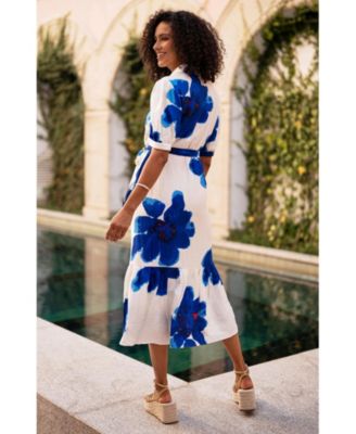 Women's Scattered Floral Shirt Dress