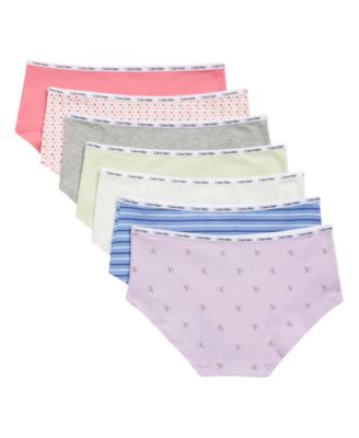 Girls' 6-16 Logo Waistband Hipster Briefs, 7-Pack
