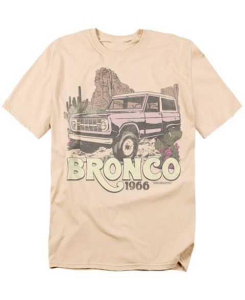 Мужская футболка Mustang Ford Bronco Desert 1966, цвет: Кремовый