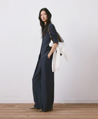 Women's Pinstripe Wide Leg Pants