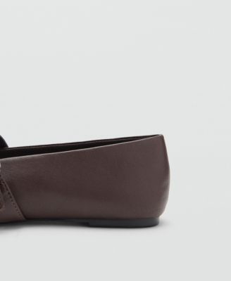 Women's Buckle Strap Leather Ballerina