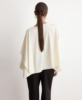 Women's Ruched Satin Blouse