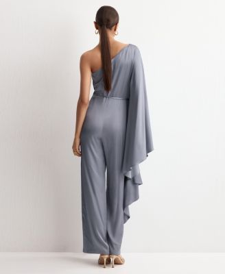 Women's Asymmetrical Flared-Sleeve Jumpsuit