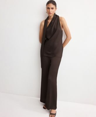 Women's Satin Straight-Fit Pants