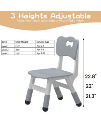 2 Pack Adjustable Kid Kitchen Chairs Indoor 3 Level Adjustable Suitable for Age 2-10