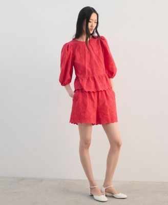 Women's Floral Embroidered Shorts