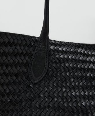 Women's Large Braided Leather Shoulder Bag