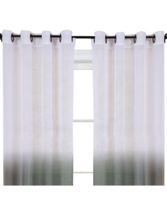 Tropical Living Semi Matte Sheer Ombre Chic Grommet Top Window Curtains