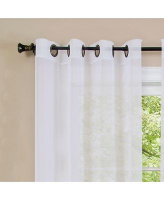 Tropical Living Semi Matte Sheer Ombre Chic Grommet Top Window Curtains - 52 in. W x 84 in. L