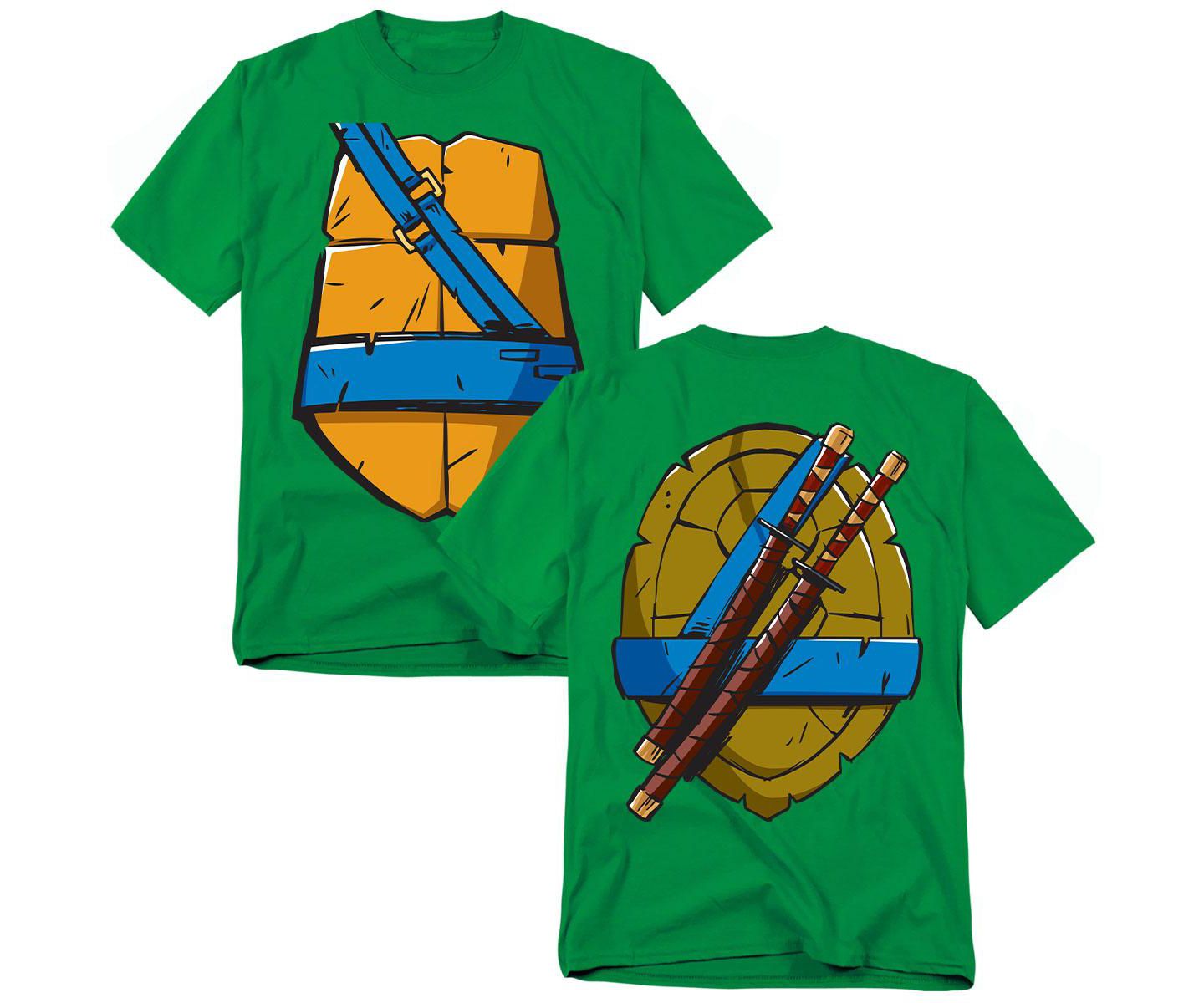 Мужская футболка Teenage Mutant Ninja Turtles 2012 Leonardo Shell Front, цвет: Зелёный — фото 1