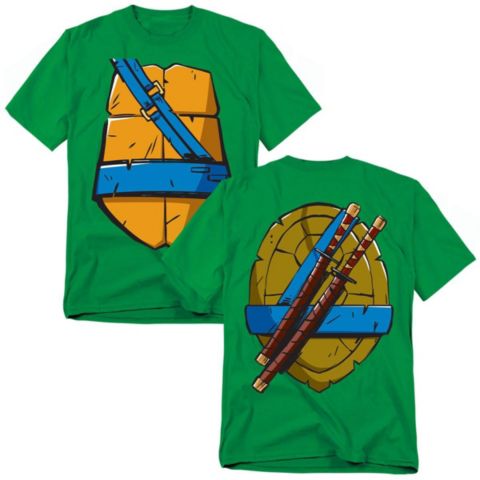 Мужская футболка Teenage Mutant Ninja Turtles 2012 Leonardo Shell Front, цвет: Зелёный