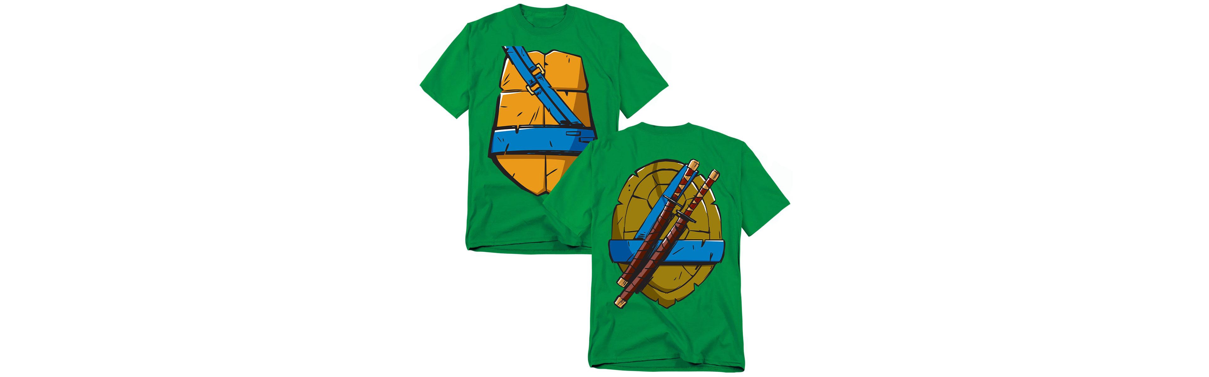 Teenage Mutant Ninja Turtles Men's 2012 Leonardo Shell Front T-Shirt