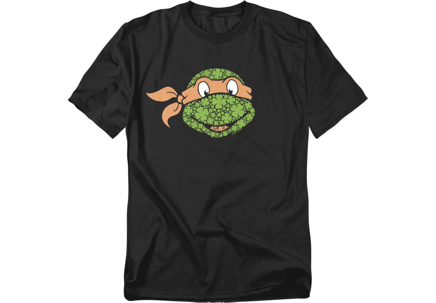 Мужская футболка Teenage Mutant Ninja Turtles St. Patrick's Day Clover Michelangelo, цвет: Чёрный — фото 1