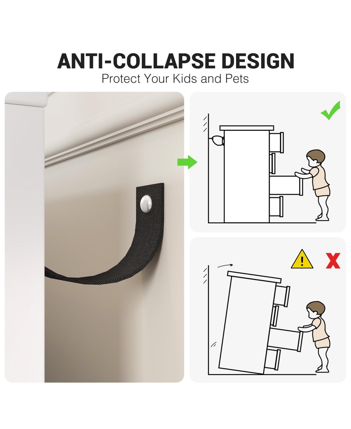 gaomon Dresser for Bedroom, Modern Wood Dresser with 6 Wide Drawers