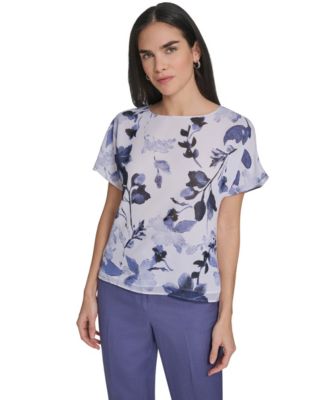 Petite Crew Neck Short-Sleeve Top