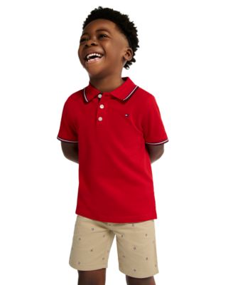Boys' 2T-7 Short-Sleeve Polo Shirt & Logo-Print Shorts, 2-Piece Set