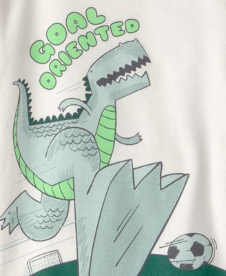 Boys' Toddler 2T-5T Soccer Short-Sleeve T-Shirt and Snug-Fit Pants, 4-Piece Pajama Set