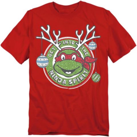 Мужская футболка Teenage Mutant Ninja Turtles Christmas Into The Ninja Spirit, цвет: Красный