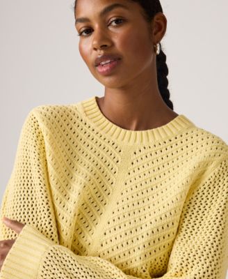 Women's Gaelle Long-Sleeve Crochet Pull-On Sweater