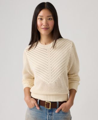 Women's Gaelle Long-Sleeve Crochet Pull-On Sweater