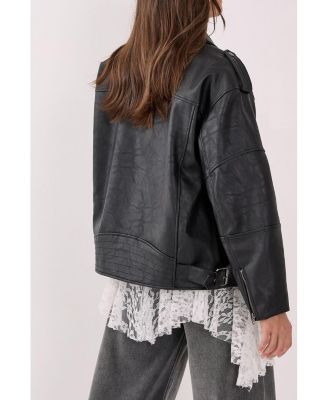 Women's Faux Leather Biker Jacket