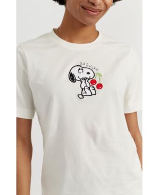 Women's Cotton Snoopy Cherry T-Shirt