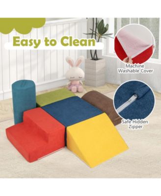 6-Piece Baby Climbing Blocks Set with High-Density Foam & Carry Handles