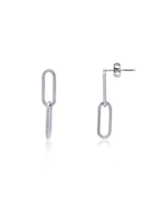 Double Paperclip Link Drop Earrings