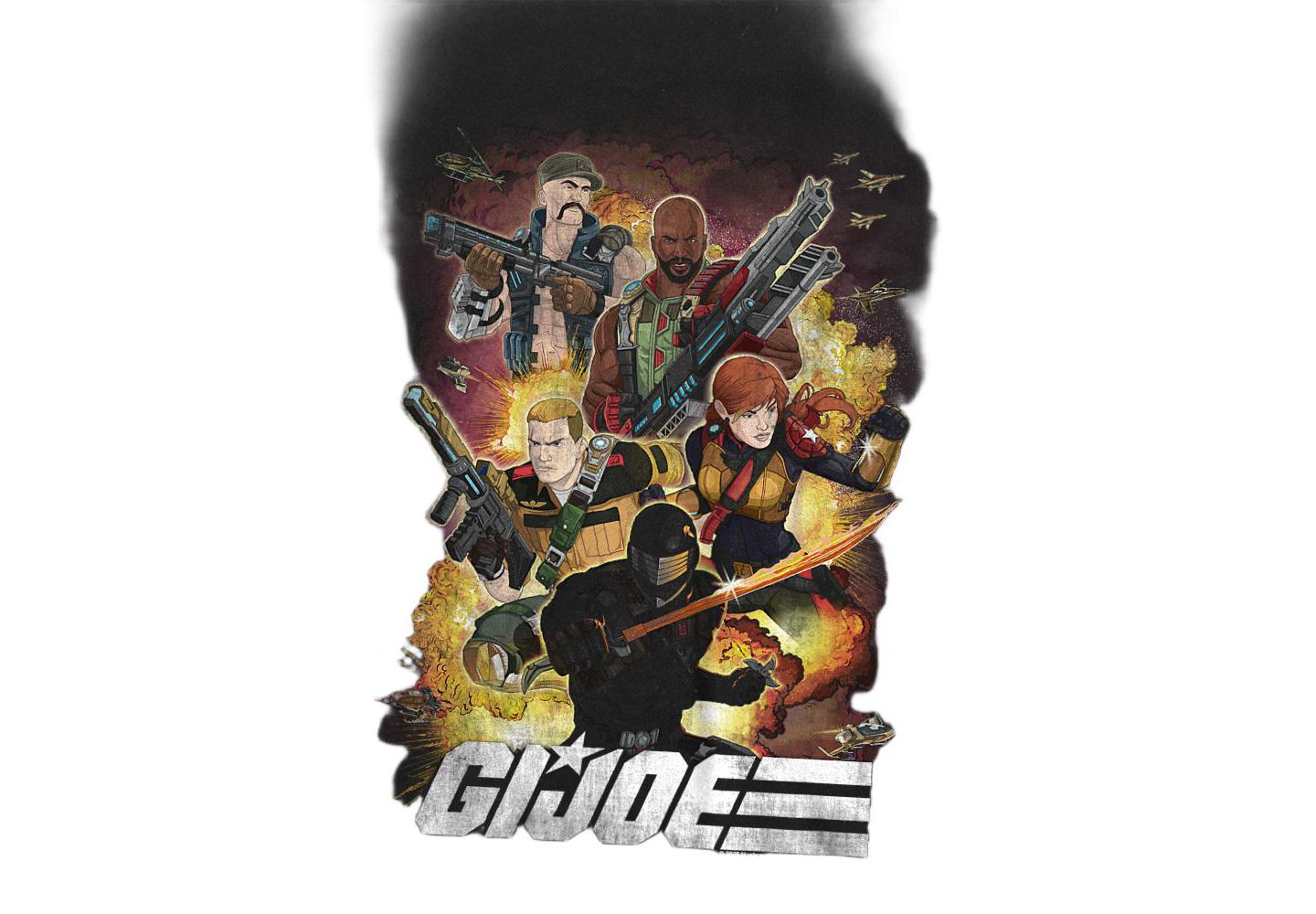 Мужская футболка Hasbro+ Big & Tall + G.I. Joe Hero Group, цвет: Чёрный — фото 2