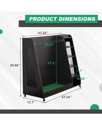 Golf Bag Storage Rack - Wooden Golf Clubs Organizer Fit 3 Golf Bags and Other Golfing Equipment Accessories for Garage, Club, Basement
