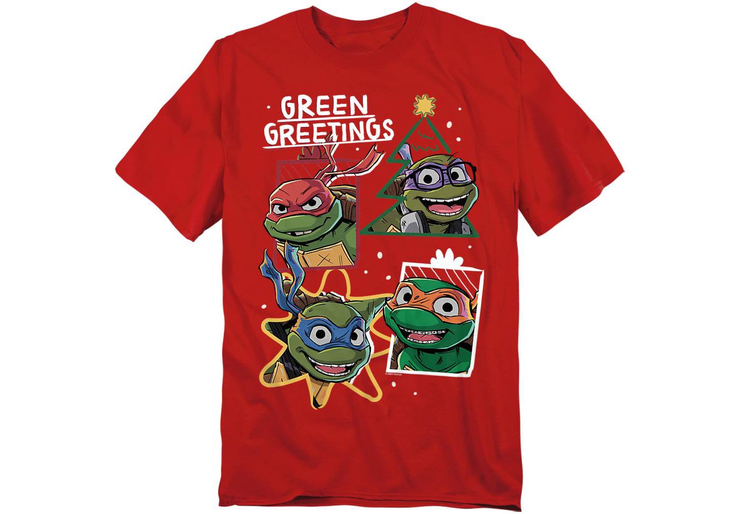 Мужская футболка Teenage Mutant Ninja Turtles Greetings Christmas, цвет: Красный — фото 1