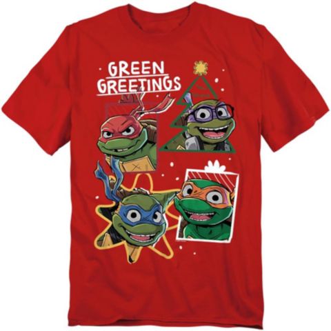 Мужская футболка Teenage Mutant Ninja Turtles Greetings Christmas, цвет: Красный