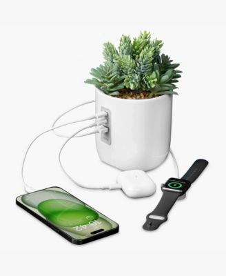 Power Plant Faux Succulent USB Charging Station