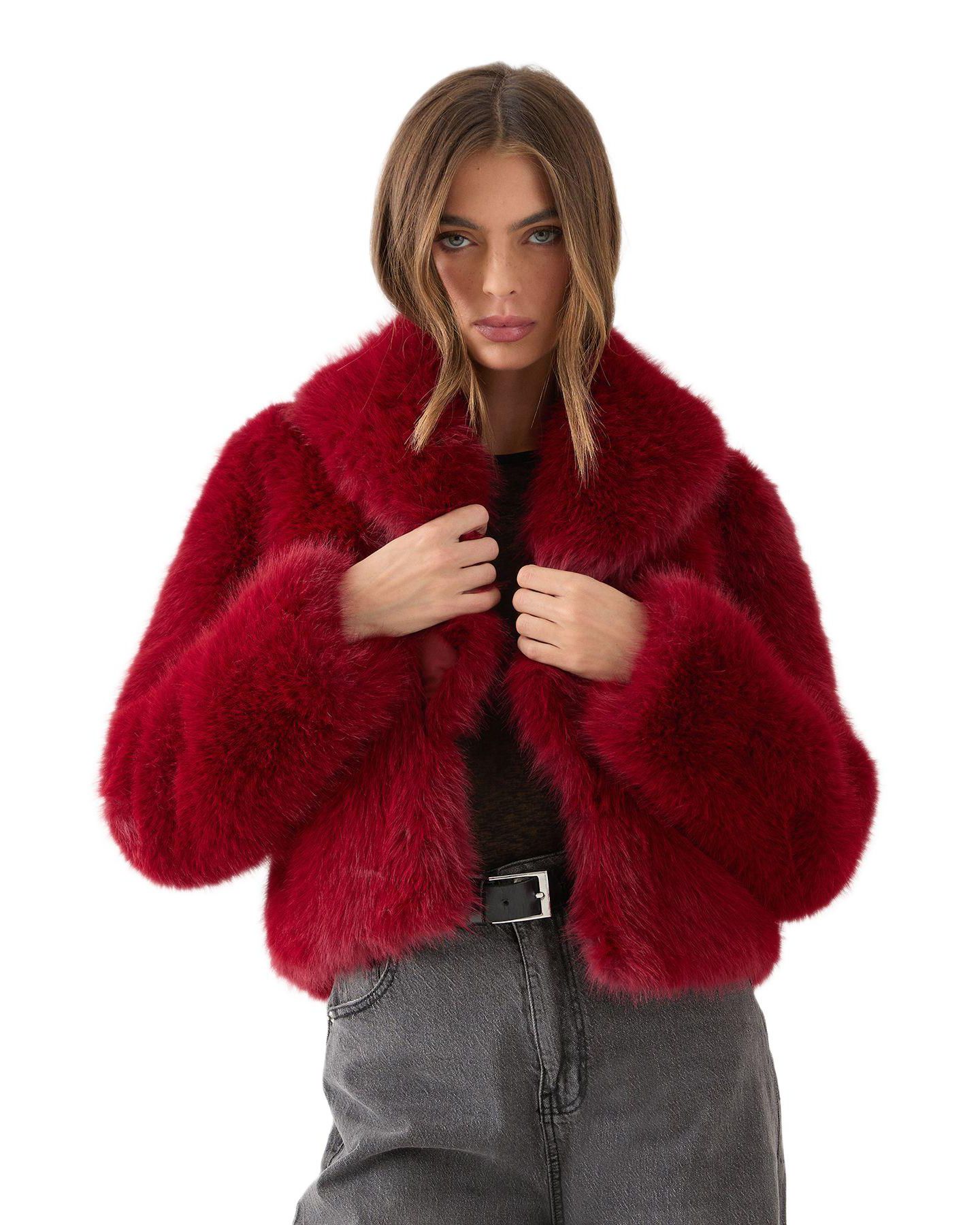 Женское пальто MissPap Faux Fur Cropped Collar — фото 1