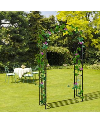 7.2Ft Garden Arch Steel Arbor Wedding Garden Decoration Climbing Plants w/Stakes