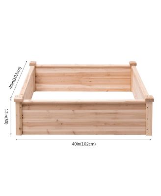 Wooden Garden Bed Vegetable Flower Raised Square Planter Kit Outdoor Garden