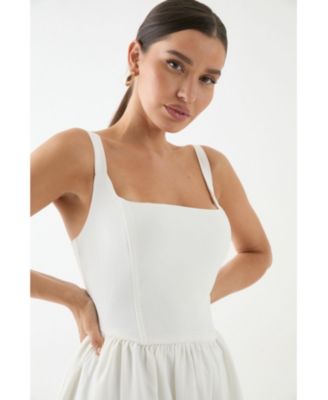 Women's Square Neck A Line Midi Dress