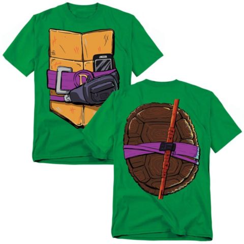 Мужская футболка Teenage Mutant Ninja Turtles Mayhem Donatello Shell Front Back, цвет: Зелёный
