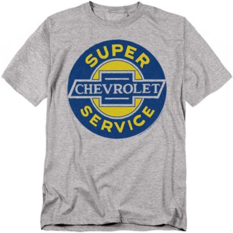 Мужская футболка Corvette Chevrolet Chevy Super Service, цвет: Меланжевый