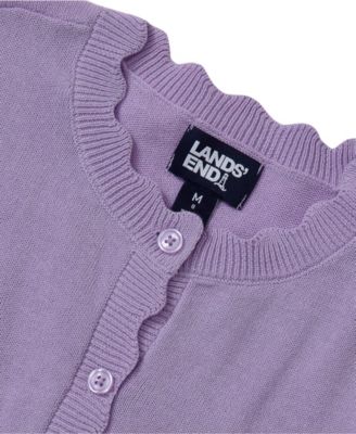 Girls Scalloped Hem Cardigan Sweaters