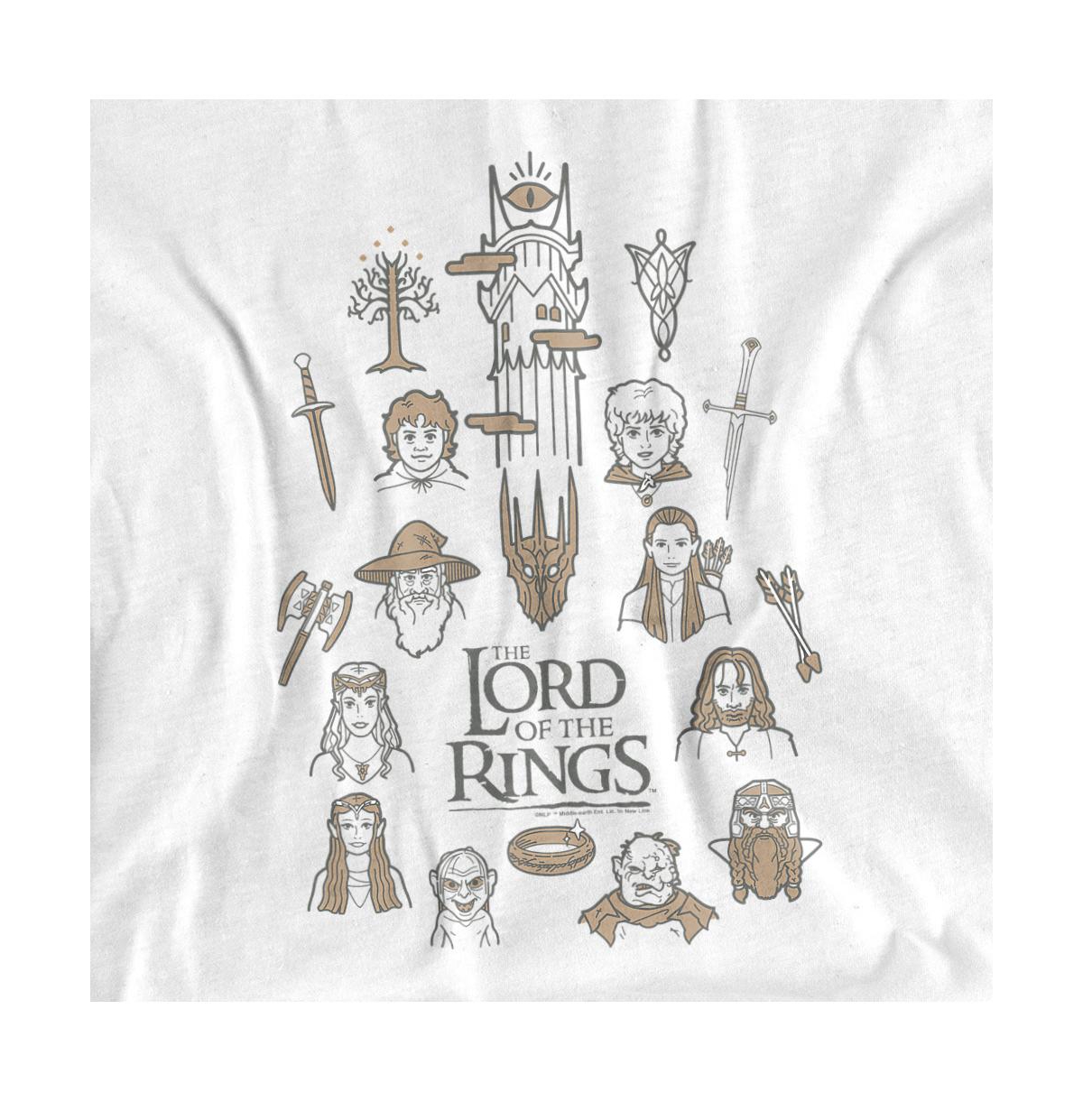 Lord Of The Rings Men's Doodle Icons T-Shirt