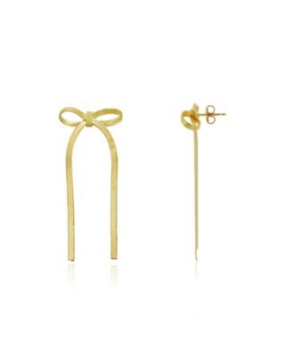 Herringbone Bow Earrings 14K Gold-Plated