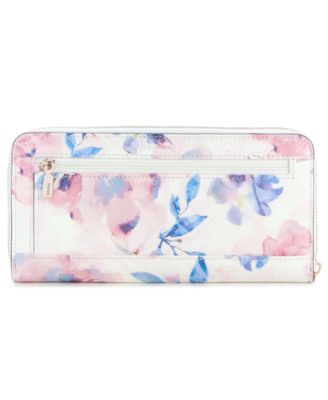 Lucci Boxed Floral Print Large Zip Around Wallet