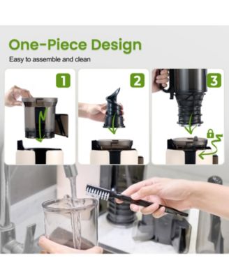 Cold Press Juicer, 4.7" Large Feed Chute Masticating Juicer with Extended Extraction Tech for Fruits & Vegetables
