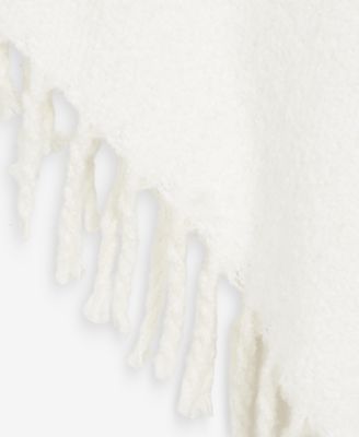 Women's Boucl&eacute; Fringe-Trim Poncho