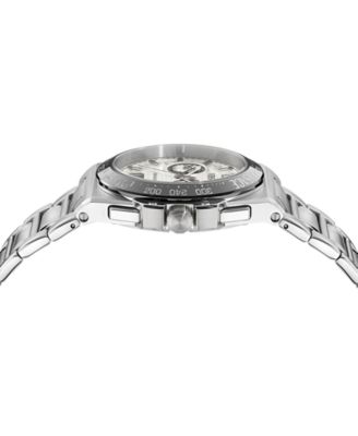 Men's Greca Reaction Silver Stainless Steel Bracelet Watch, 43mm